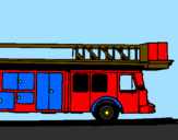 Coloring page Fire engine with ladder painted byjose