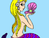 Coloring page Mermaid and pearl painted bydany12