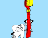 Coloring page Tooth and toothbrush painted byviviana