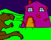 Coloring page Three little pigs 11 painted byEvan Burns