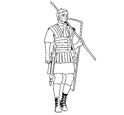 Coloring page Roman soldier painted byEmmy