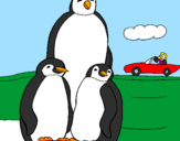 Coloring page Penguin family painted bykeyleigh