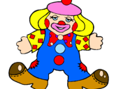 Coloring page Clown with big feet painted byangela