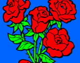 Coloring page Bunch of roses painted byperla