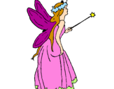 Coloring page Fairy with long hair painted bydania