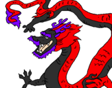 Coloring page Chinese dragon painted byJulie