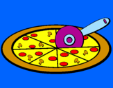 Coloring page Pizza painted byCupcake