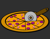 Coloring page Pizza painted byAlexa