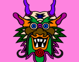 Coloring page Dragon face painted bykendall