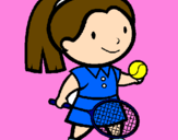 Coloring page Female tennis player painted byEVELYN