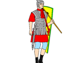 Coloring page Roman soldier painted byevie