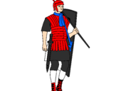 Coloring page Roman soldier painted bybrad