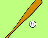 Coloring page Baseball bat and baseball ball painted byLinda