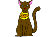 Coloring page Egyptian cat painted byAlex =D