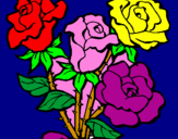 Coloring page Bunch of roses painted bygel
