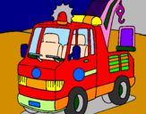 Coloring page Tow truck painted bybabycute25