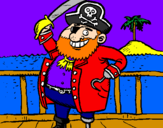 Coloring page Pirate on deck painted byyohoho