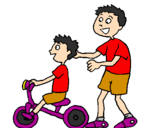 Coloring page Tricycle painted byalba