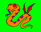 Coloring page Winged serpent painted byethan