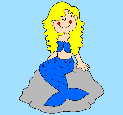Mermaid sitting on a rock