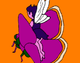 Coloring page Fairy and butterfly painted byMiaow