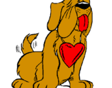 Coloring page Dog in love painted bymoshi count