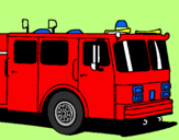 Coloring page Fire engine painted byEUGENE