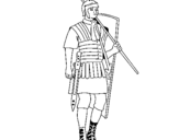 Coloring page Roman soldier painted by 1