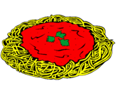 Coloring page Spaghetti with cheese painted byhunter