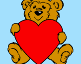 Coloring page Bear in love painted byjon