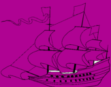 Coloring page 17th century sailing boat painted byqwertyuoopasdfghjklñzxcvb