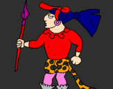 Coloring page Warrior with spear painted byluciana
