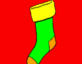 Coloring page Stocking with no presents painted bysara garritao