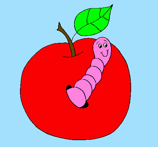 Apple with worm