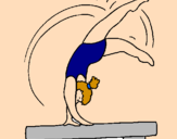 Coloring page Exercising on pommel horse painted byHallee francis