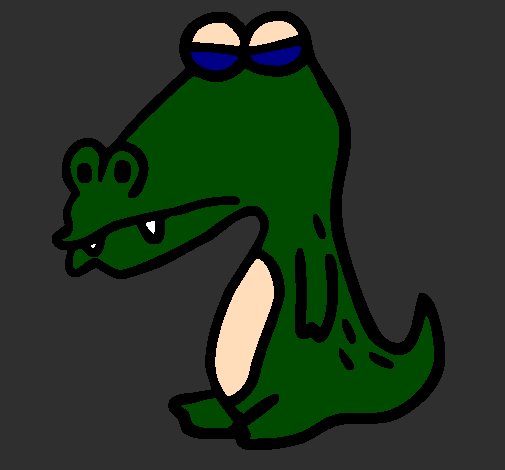 Crocodile with eyes shut