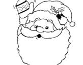Coloring page Father Christmas waving painted byyuan