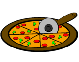 Coloring page Pizza painted bygenesis