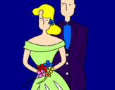 Coloring page The bride and groom II painted byMarga