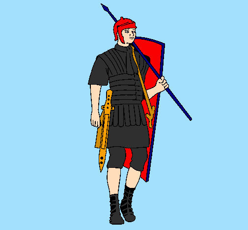 Coloring page Roman soldier painted byElle