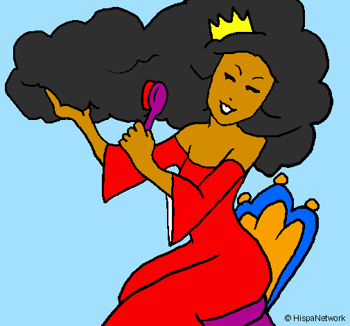 Princess brushing her hair