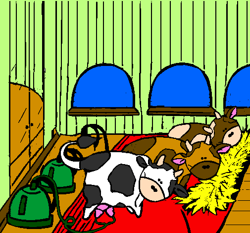 Cows in the stable