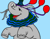 Coloring page Elephant with 3 balloons painted bymarisol salazar