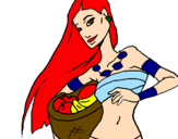 Coloring page Young Itza woman painted byhannah