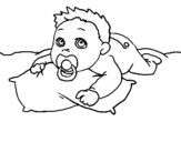 Coloring page Baby playing painted byyuan