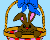 Coloring page Bunny in basket painted byAriana Ochoa