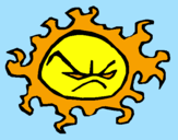 Coloring page Angry sun painted byTay
