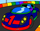 Coloring page Race car painted byfatima