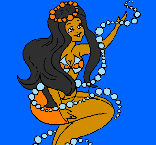 Mermaid and bubbles