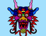 Coloring page Dragon face painted byELISA2001